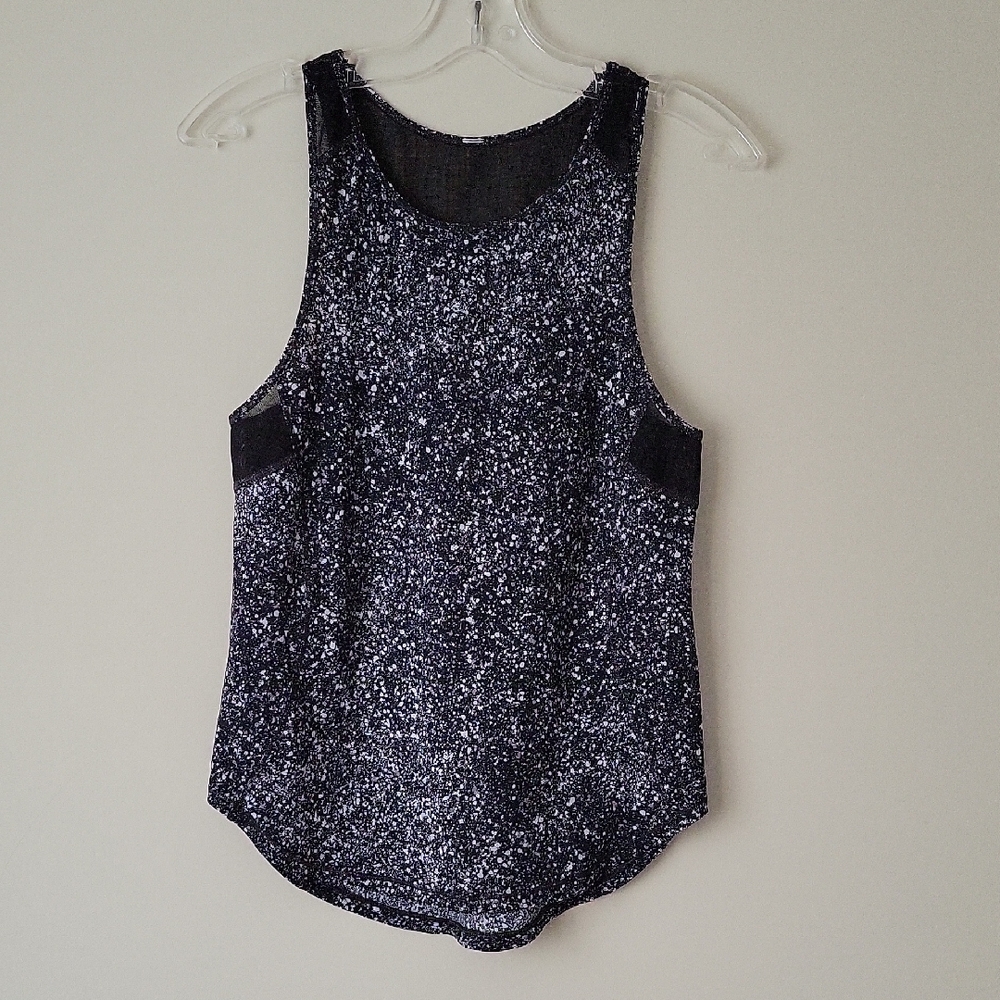 Lululemon Women's Sculpt Tank II -Splatter White Black / Black- Size XS/S